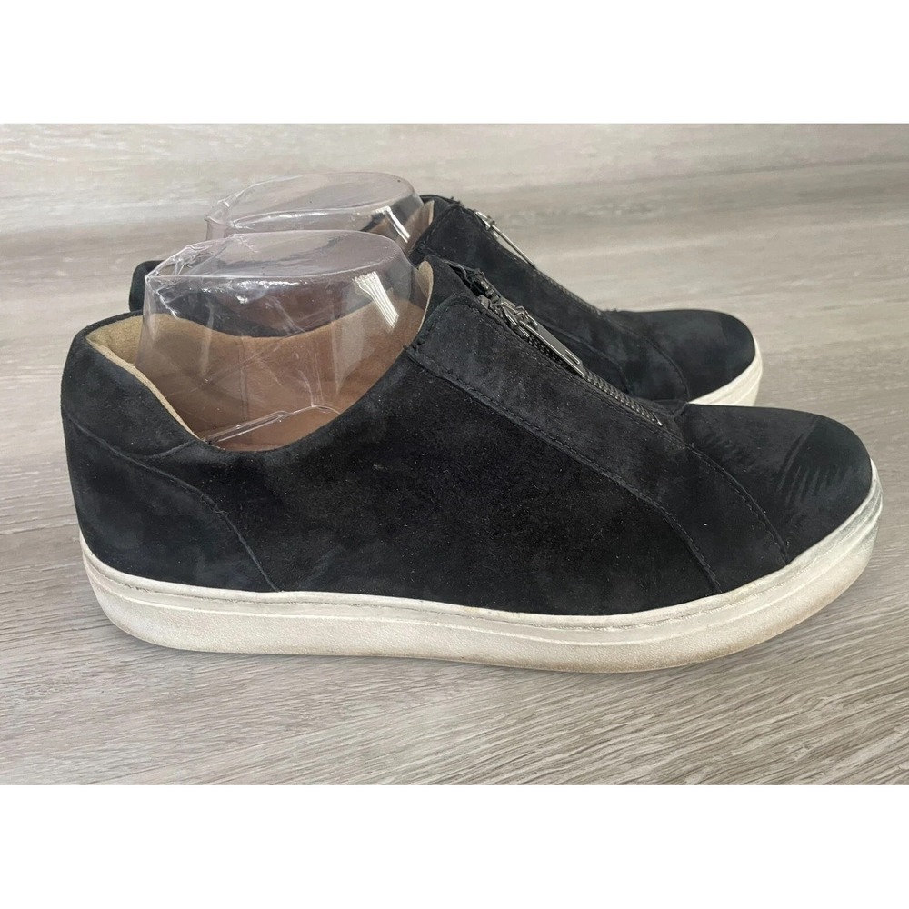 Naturalizer Cyan Women's‎ Sneaker Black Leather 9.5W Slip On Zip Comfort Shoes